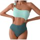 thumbnail image 2 of Trajes de baño de una pieza para mujer, conjuntos de bikini de un solo hombro sin espalda y sin hebillas con bloques de color a la moda para mujer, traje de baño para mujer, 2 of 7