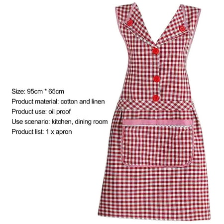 

SUZY Bib Apron Avoid Getting Dirty 5 Buckles Useful Kitchen Apron Anti-greasy Anti-wear Overalls