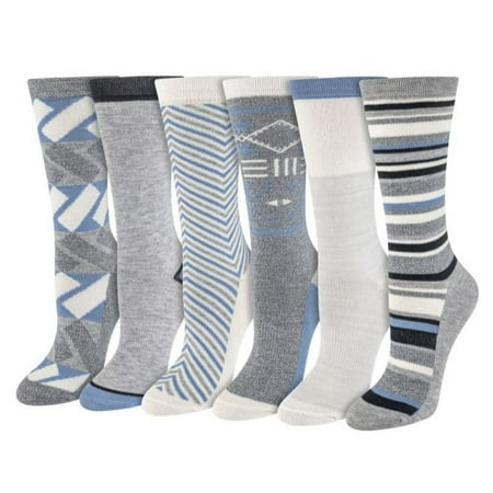 

Blue Mountain 07LXC00106 Lightweight Fashion Crew Socks 9-11 Multi 6-Pair