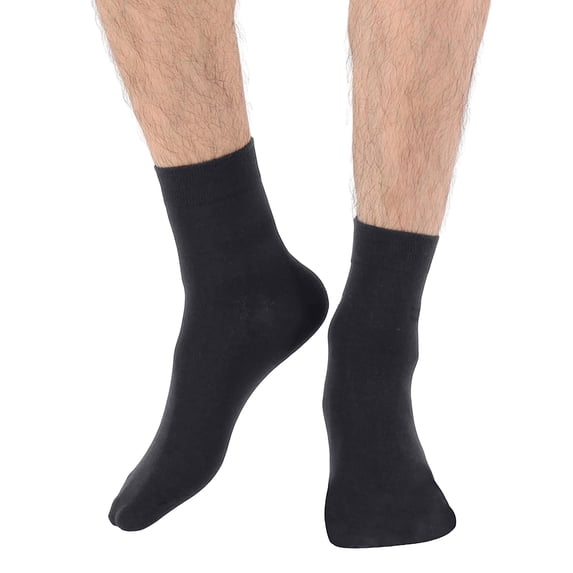 Hanerdun 10 Pairs Men Dress Socks Male Crew Socks, Dark Gray, Size 7-9