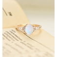 thumbnail image 2 of Oval natural opal engagement ring | Vintage Rose gold wedding ring, 2 of 5