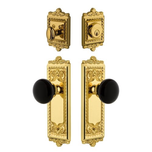 Grandeur 853548 Windsor Solid Brass Rose Single Cylinder Keyed Entry Deadbolt And Knobset