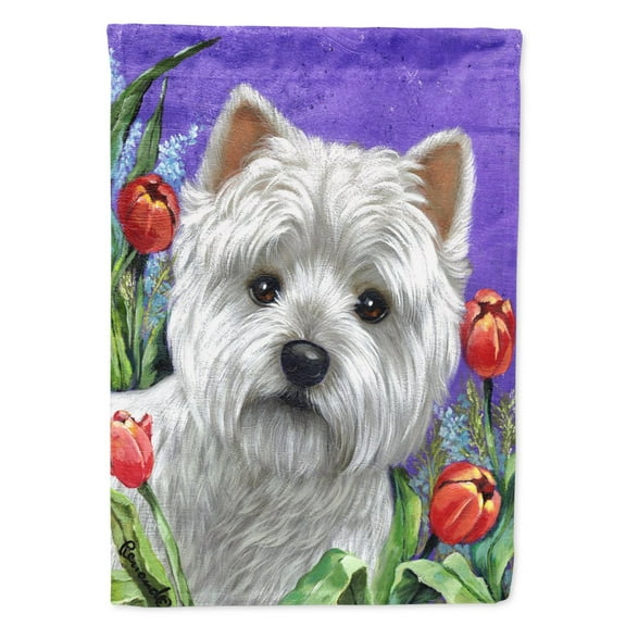Carolines Treasures PPP3220CHF Westie Paradise Flag Canvas House Size  Large multicolor