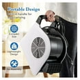 thumbnail image 5 of High Velocity Blower Fan, Utility Air Mover w/ 3 Speeds & 185° Pivoting Head for Drying Cooling Ventilating, 130W 325CFM Portable Floor Fan w/2 Outlets for Home, Garage, Gym, Job Site, 5 of 9