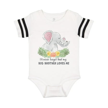 

Inktastic I ll Never Forget That My Big Brother Loves Me Cute Elephant Gift Baby Boy or Baby Girl Bodysuit