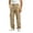 Khaki, variant on Mens Cargo Pants Button Zipper Fly Straight Leg Pants Casual Outdoor Hiking Work Trousers