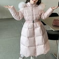 thumbnail image 6 of KAUOD Girls Quilted Parka Coats Winter Waterproof Padded Insulated Puffer Jackets Kids Long Faux-F𝐮r Hood down Outwear, 6 of 9