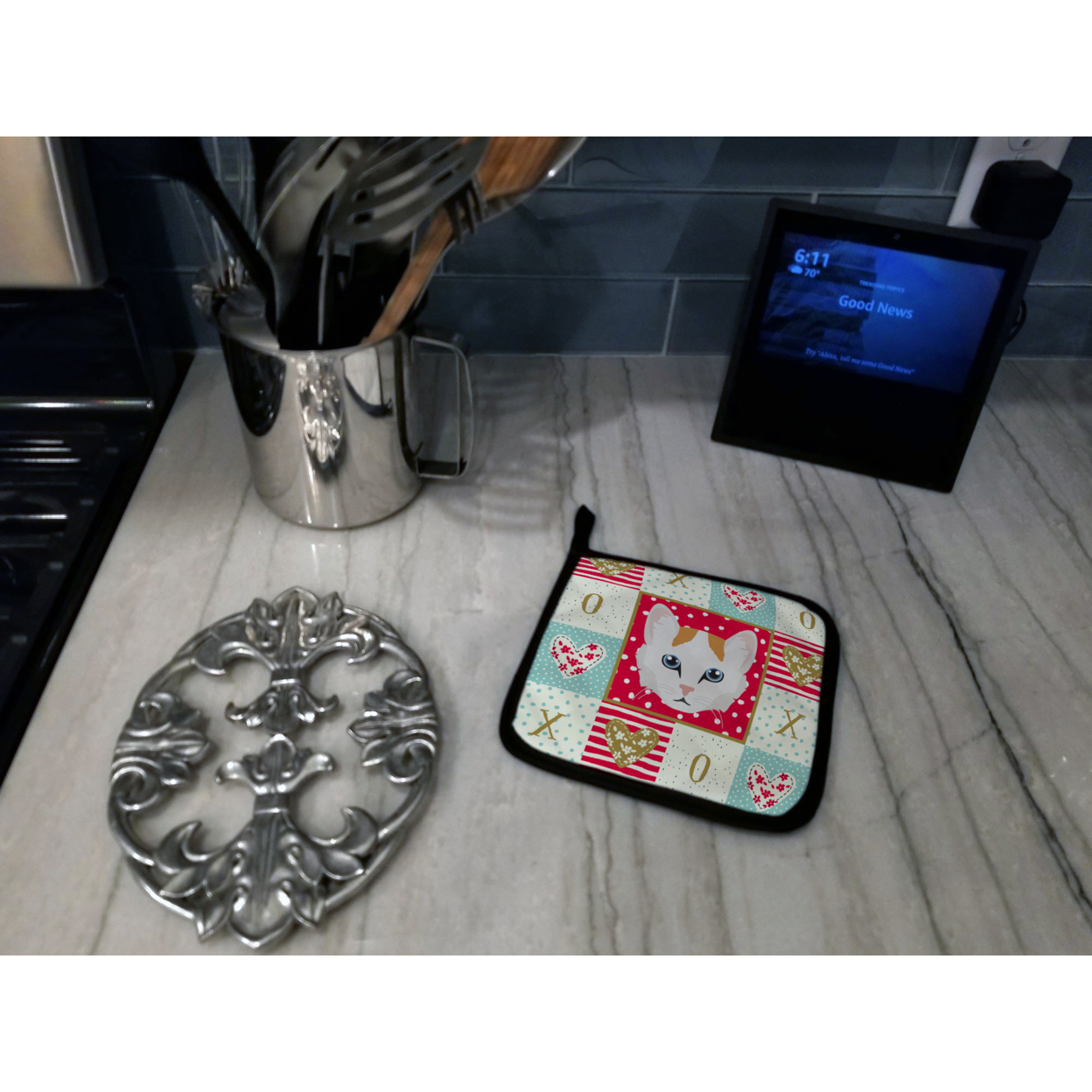 Turkish Van Cat Love Pair of Pot Holders