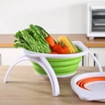 thumbnail image 4 of Bearachild Escurridor plegable, colador de verduras, colador de alimentos de gran capacidad con soporte, accesorios de herramientas de cocina para Cocina y Comedor Verde, 4 of 6