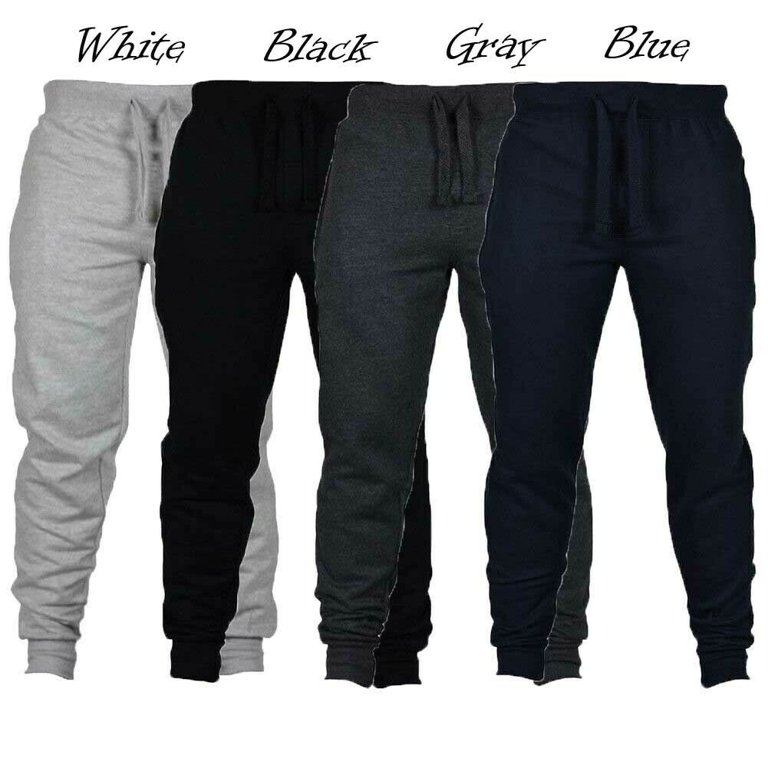Cathery Mens Plain Grey/Black/Navy Fleece Joggers Pants Trousers