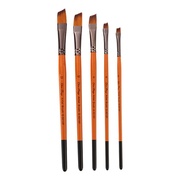 Pen 2 Flat&Tip Acrylic Artist Painting Paint Kit Brush Oil 5 Watercolor Brushes Pen for Arts and