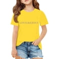 thumbnail image 3 of Zhuashum T-Shirts Fille Col Rond Coupe Ample Manches Courtes Blouse Graphique Rétro Printemps Été Vêtements Ado Jaune 13-14 Ans, 3 of 8