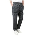 thumbnail image 1 of Pantalones cargo de senderismo para hombre - Cintura elástica con cordón - 6 bolsillos, corte holgado - Ropa deportiva/de exterior/casual, 1 of 7