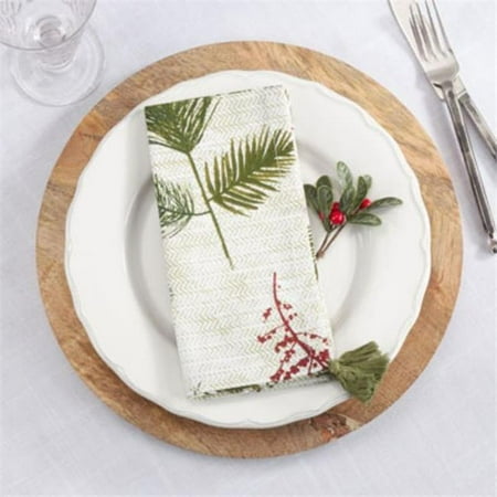 

Saro Lifestyle 101.RG18S 18 x 18 in. Pine needle & Red Berry Table Napkins Red & Green - Set of 4