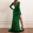 thumbnail image 4 of Prolriy Robes d'Invité de Mariage pour Femmes Col en V Haute Fente Longue Robe de Soirée Formelle Maxi Robe de Soirée Robes de Fête pour Femmes 2025 Robe Formelle Verte TTG, 4 of 7