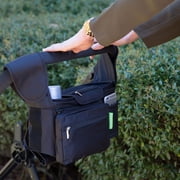 Amerteer Baby Stroller Organizer Bag - Stroller Storage Bag-Proof Insulated Cup Holders and Large Detachable Zippered Clutch Bag for Universal Stroller Like Baby Jogger,Bugaboo