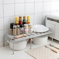 thumbnail image 2 of Hands DIY Expandable Stackable Kitchen Cabinet Shelf Organizer Storage Space Saving Cupboard, Plate, Dish, Counter & Pantry Organizer, 2 of 7