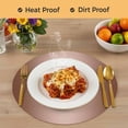 thumbnail image 4 of Chocolate Ombre Round 13 Inch Placemats Set of 8, Modern Gradient Abstract Art HeatResistant Non Slip Place Mats for Dining Table, Wipeable Braided Kitchen Table Mats for Housewarming, 4 of 9