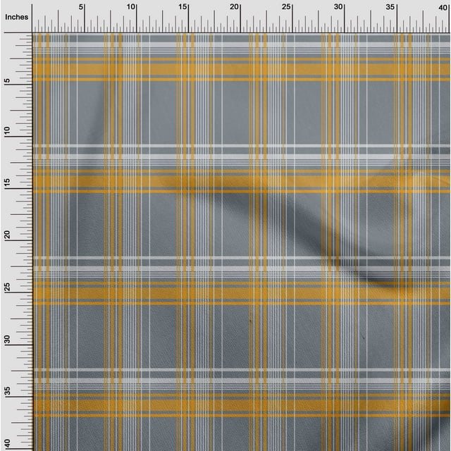 oneOone Georgette Viscose Gray Fabric Madras Check Sewing Craft Projects Fabric Prints By Yard 42 Inch Wide