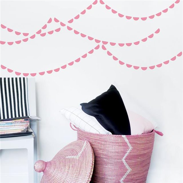 Trendy Peas WD-SC-1 Demi-Cercle Sticker Mural - Rose