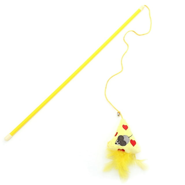 Cat Teaser Interactive Long: Catnip Faux Feather Mouse Pet Wand Toy Kitten Wand
