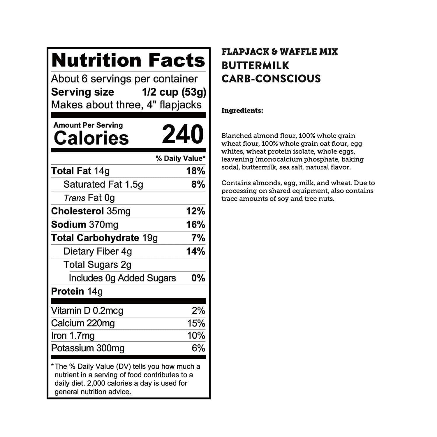 Kodiak Cakes Carb Conscious Flapjack and Waffle Mix 12 oz.