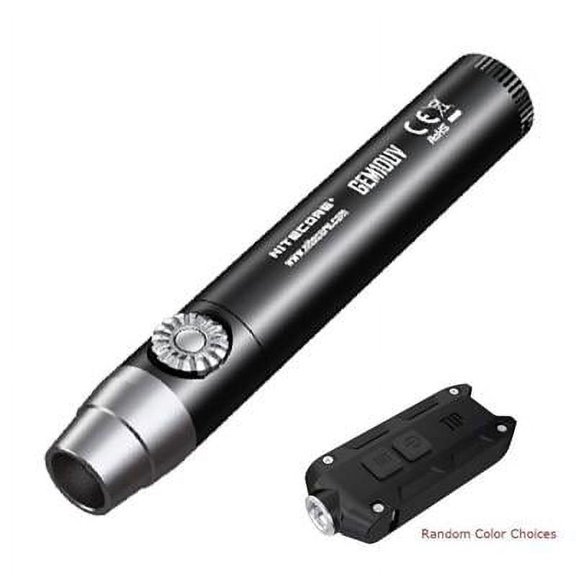 Combo: Nitecore GEM10UV Flashlight -3W 365nm UV-A LED w/Tip Keychain Light w/color options