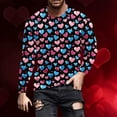 thumbnail image 2 of UAMVSH Big and Tall Shirts for Men Valentine Day Heart Print Crewneck Sweatshirt Slim Fit Sports Long Sleeve Graphic Top Festival Outfits, 2 of 5