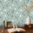 thumbnail image 2 of Boho Peel and Stick Wallpaper Chickens Mint Green Polka Dots farmhouse Wall Mural 23.6in x 9.8ft Self Adhesive Removable Wall Paper Renter Friendly Wallpaper for Bedroom Kitchen Farm, 2 of 8