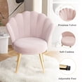 thumbnail image 5 of Hawsaiy Modern Velvet Accent Chair with Gold Metal Legs,Upholstered Vanity Chair for Bedroom, Makeup Room, or Living Room, Pink, 5 of 11