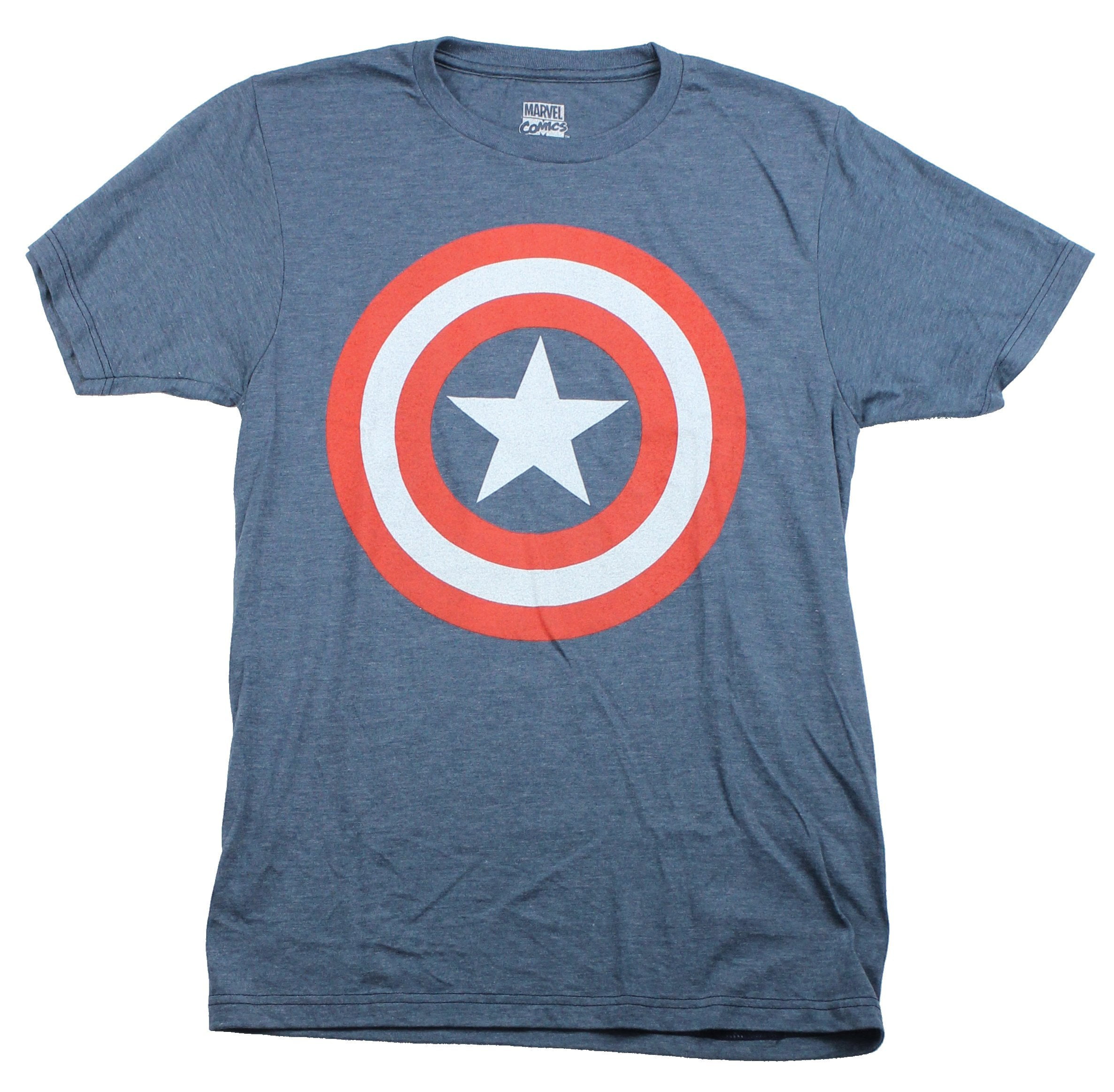 Captain America(Marvel Comics) Mens TShirt Classic Shield Logo (Small)