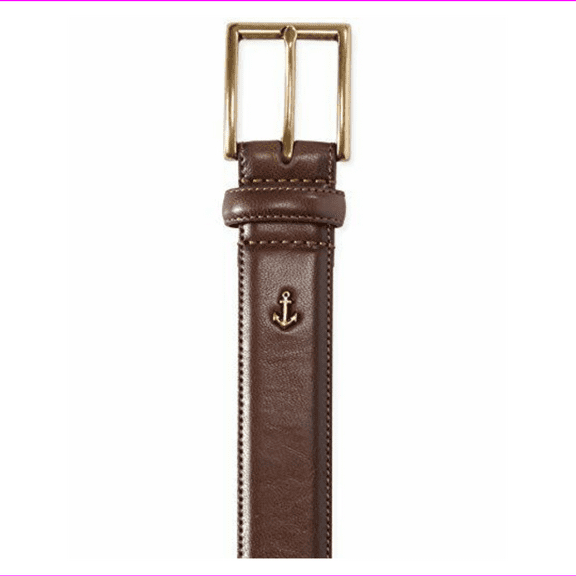 Nautica Anchor Charm Dress Belt Tan, XL
