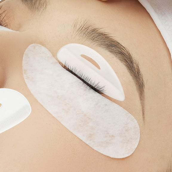 IBASETOY 10Pairs Portable White Eyelash Isolation Pads Soft Silicone Lash Extension Supplies
