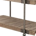 thumbnail image 2 of Benjara Loak 47 Inch Sofa Table, Plank Design, 1 Shelf, Wheels, Brown, Black, 2 of 5