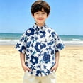 thumbnail image 5 of Rvasteizo Shirts for Boys Girls Fashion Print Lapel Chest Pocket Breathable Short Sleeve Shirt Top for Boys Girls, 5 of 5