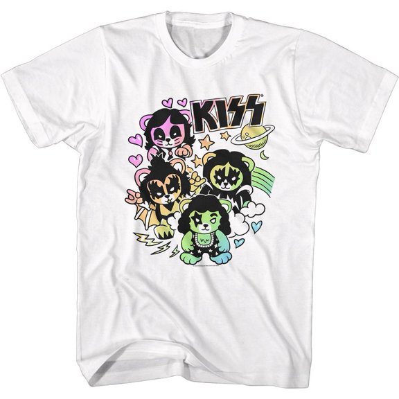 Kiss Kiss Bears White Adult T-Shirt