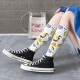 thumbnail image 3 of Lsque Orange Green Avocado Printed Crew Socks Men's Women's LightWeight Thin Casual Calf Socks ,Knee High Socks,Cotton Socks, 3 of 9