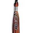 thumbnail image 2 of Endea Graduation Black/Orange Mixed Color Graduation Tassel with Stacked Silver Date Drop, 2 of 6
