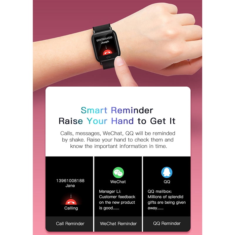 G20 Heart Rate Smart Watch Blood Pressure Monitor Fitness Tracker Waterproof Smartwatch Sports Wristband Blue Redcolourful Black