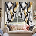 thumbnail image 2 of Black Gold Line Swag Curtain Valance for Windows, Street Art Window Treatments Short Swag Topper for Kitchen Windows Bathroom Bedroom, 36"x45", 2 of 8