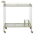 thumbnail image 3 of ACME Cirro Serving Cart in Antique Mirror and Wire Brass, 3 of 5