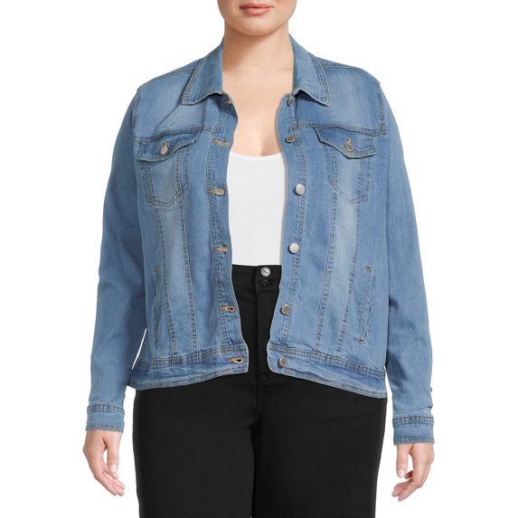 Dollhouse Womens Junior Plus Denim Jacket
