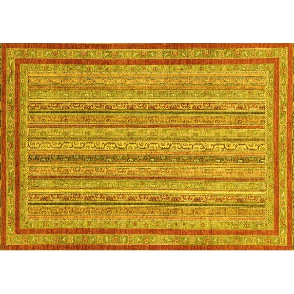 Ahgly Company Indoor Rectangle Abstract Yellow Modern Area Rugs, 8' x 12'