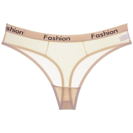 Womens Panties Lace Pack Pack of Panties for Women Ladies Sexy Transparent Net Panties Letters Printed Low Waist Seamless Women s Briefs Thong