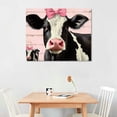 thumbnail image 2 of JEUXUS Farm Animal Canvas Wall Art Farmhouse Wall Décor Poster Print Cow Rabbit Pig Pink Floral Vintage Animal Pictures Painting Home Decor for Living Room Bedroom Bathroom Kitchen  16"x20", 2 of 4