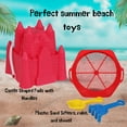 thumbnail image 4 of A1 Unlimited Castle Shaped Pail with Handle and Plastic Sifter (RED) with Shovel & Rake Set, Summer Beach Party Gift Favor Storage Organizer Basket Bucket Swimming Sand Castle Building Kit, 4 of 7