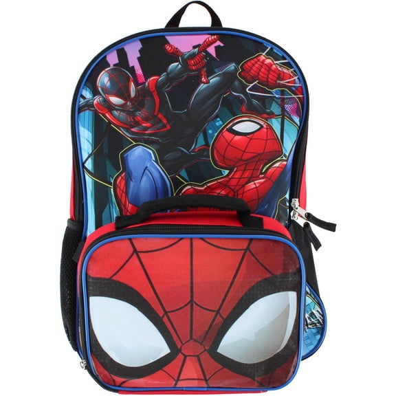 Marvel Spider-Man with Venom Spider-Man 16" Shoulder Backpack for School with Rectangular Lunch Bag