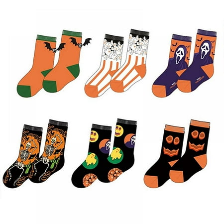 

SYNPOS Unisex Baby Socks Toddler Boy Girls Stockings Baby Halloween Sock 6 Pairs