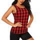 thumbnail image 2 of Balery Retro red and Black Houndstooth Camiseta sin mangas estampada ligera para mujer, tops de entrenamiento sin mangas, camisetas de yoga transpirables de secado rápido.-XX-Large, 2 of 7