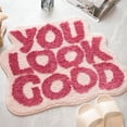 thumbnail image 1 of Alfombra de baño KOEXM You Look Good rosa para baño antideslizante, 1 of 7